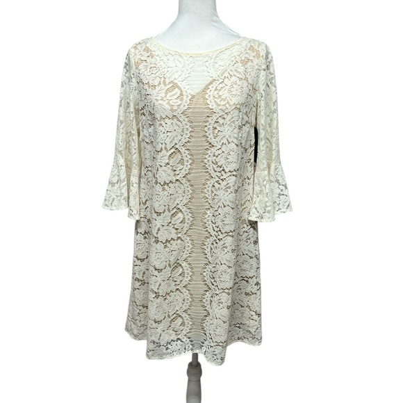 Lane Bryant Lace Dress with Bell Sleeves - Picture 2 of 7